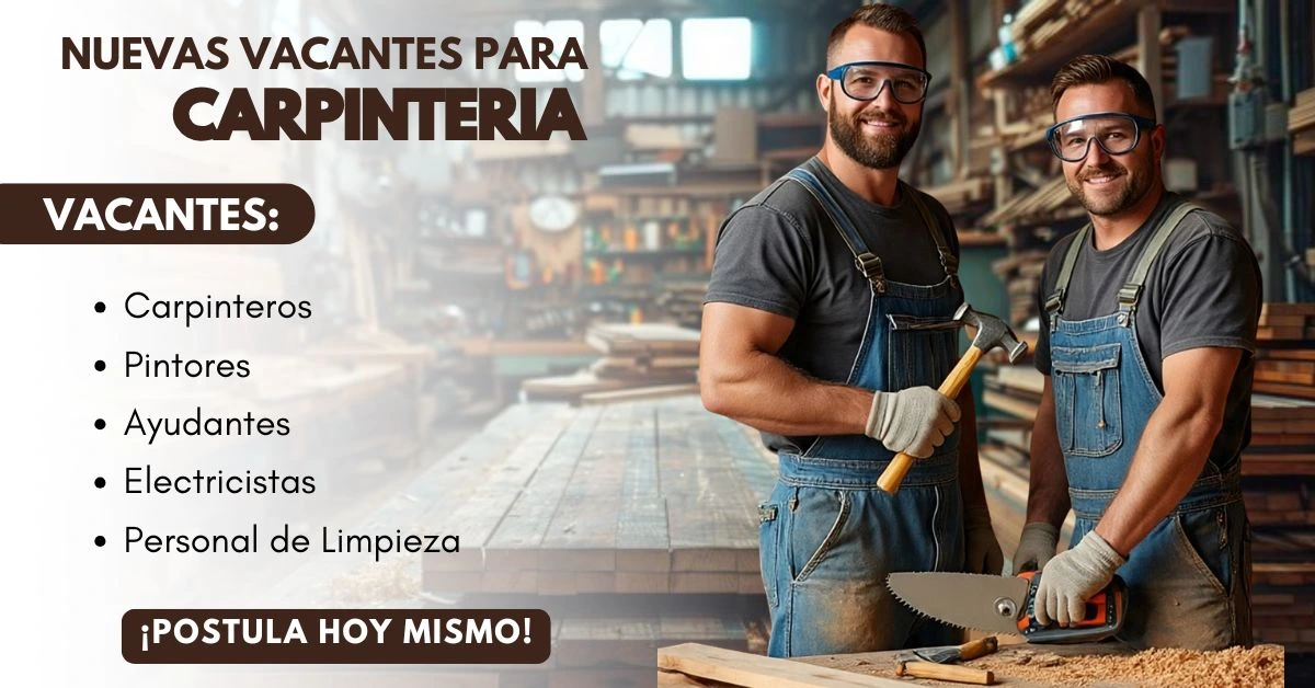 🪵Oportunidad para Carpinteros🪚✨